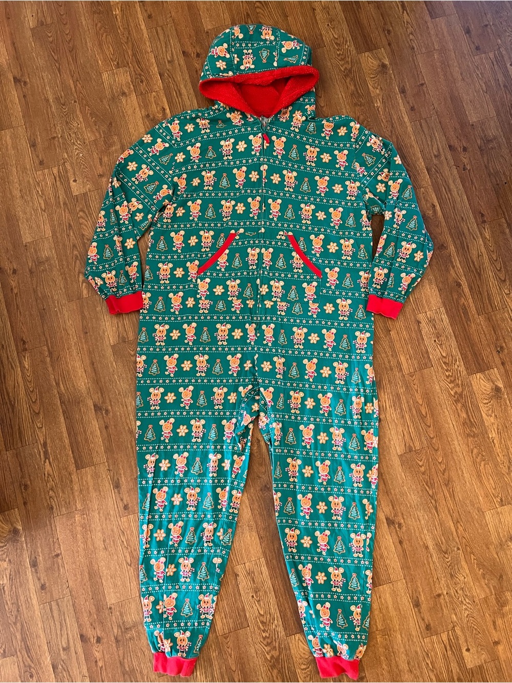 Disney Mickey & Minnie Mouse Christmas Pajamas/Holiday Bodysuit Adult Size 2XL